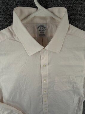 Brooks Brothers Non Iron Long Sleeve Button Up Shirt Men Pink 16 36 Regent